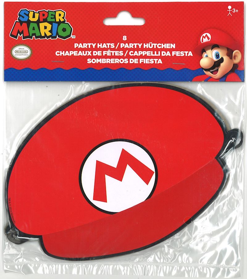 Partyhütchen Super Mario 8 Stk rot & grün sort. aus Karton