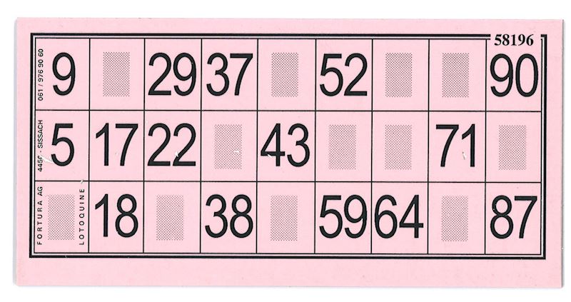 Lottokarten Lam. 14,5x7,2 dick rosa, 100 Stk.