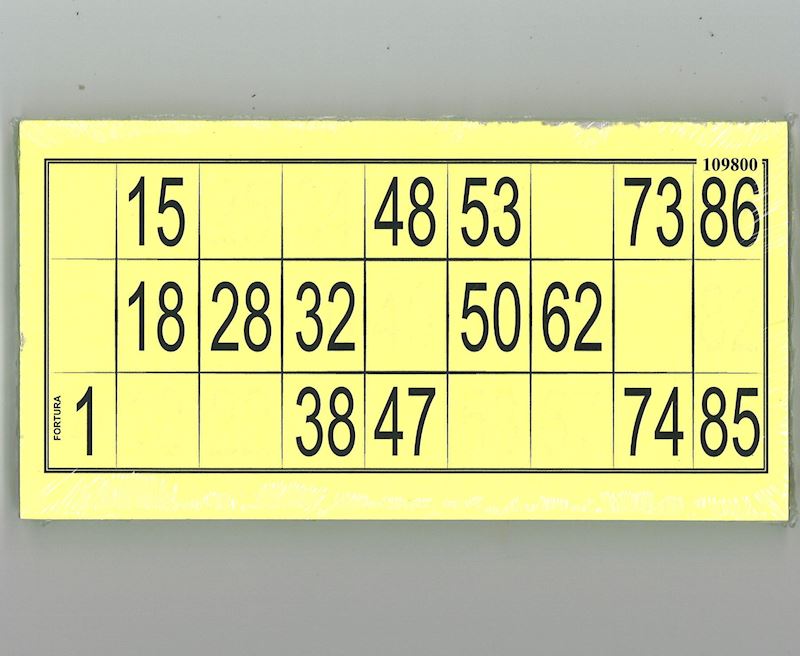 Lottokarten, 14,5x7,5, Papier, gelb 100 Blatt