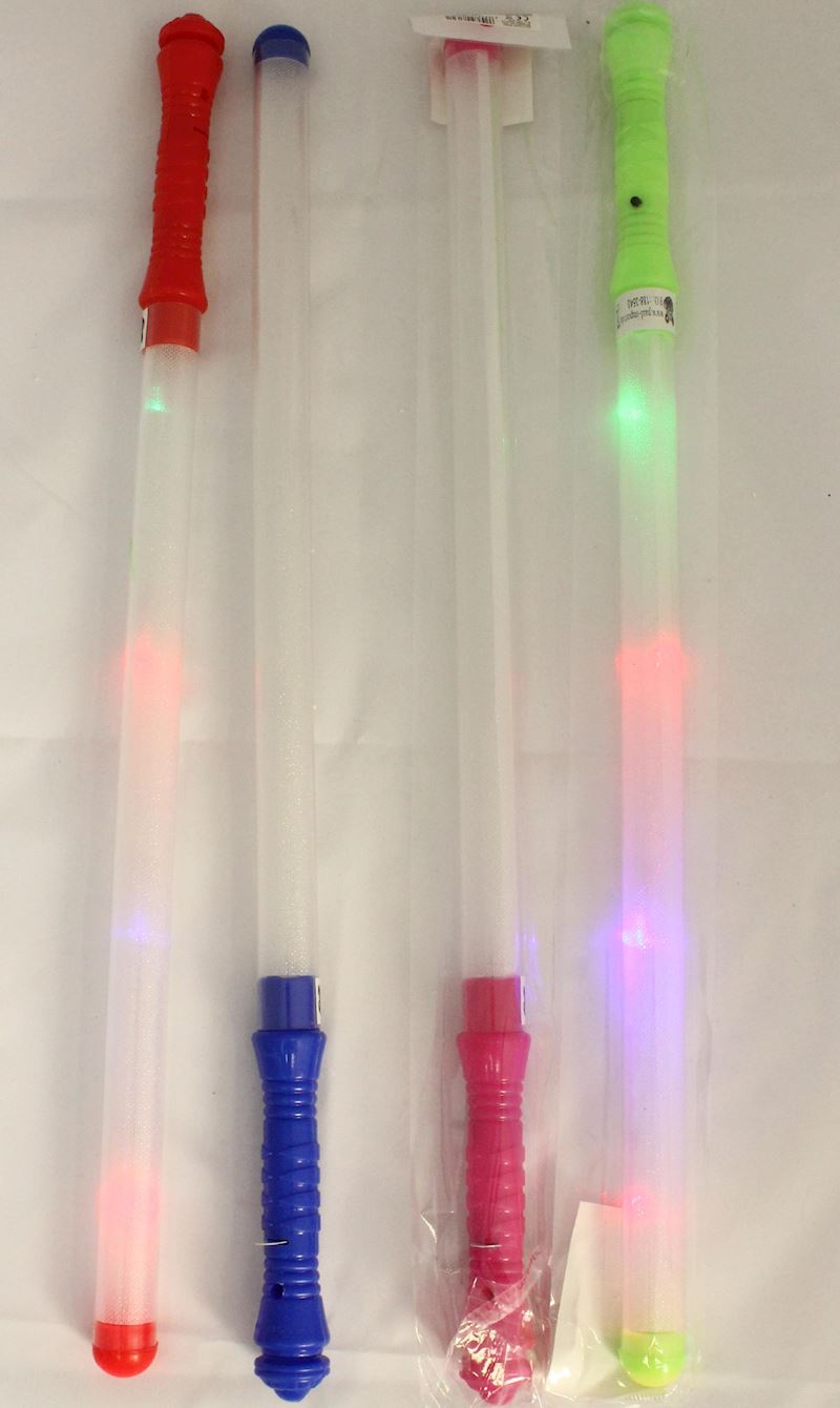 LED Leuchtstab 47cm mit 3 Leuchtfunktionen 4 Farben sort