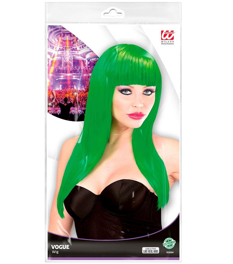 Perücke Vogue lange grüne Haare