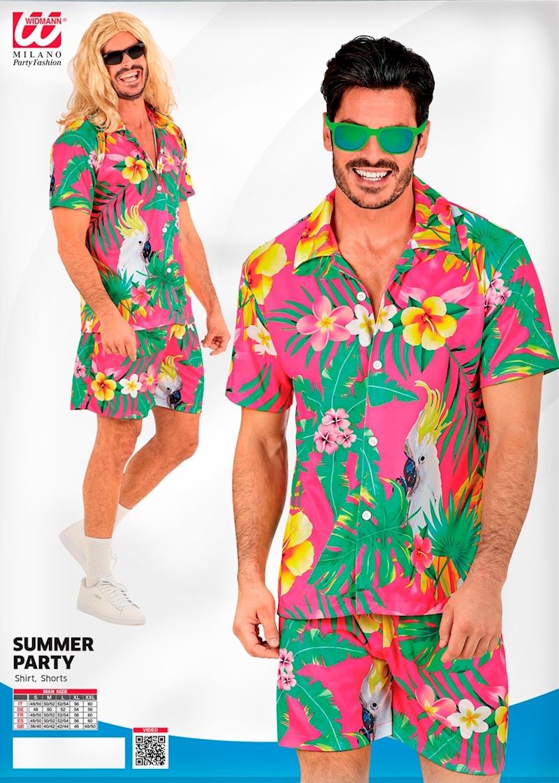 Kostüm Sommer Party Grösse S/M Shorts + Hemd Hawaii