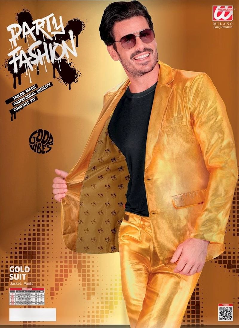 Kostüm Anzug Party Fashion gold, Grösse M