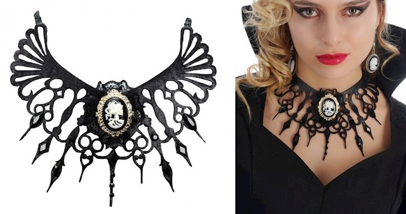 Halskette Gothic schwarz 100% Polyester