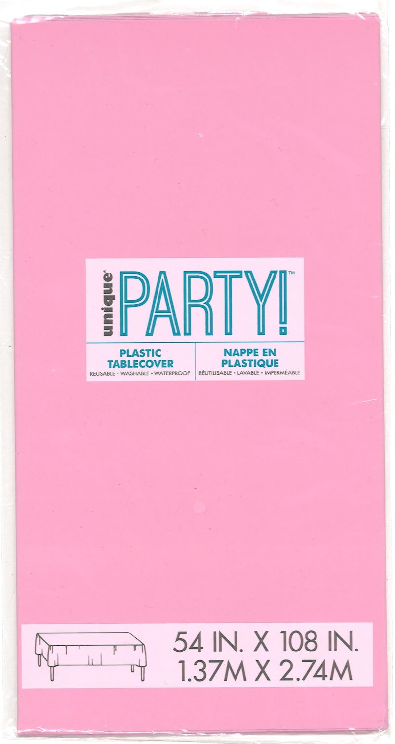 UNIQUE Tischdecke Plastik Lovely Pink 135 cmx270 cm