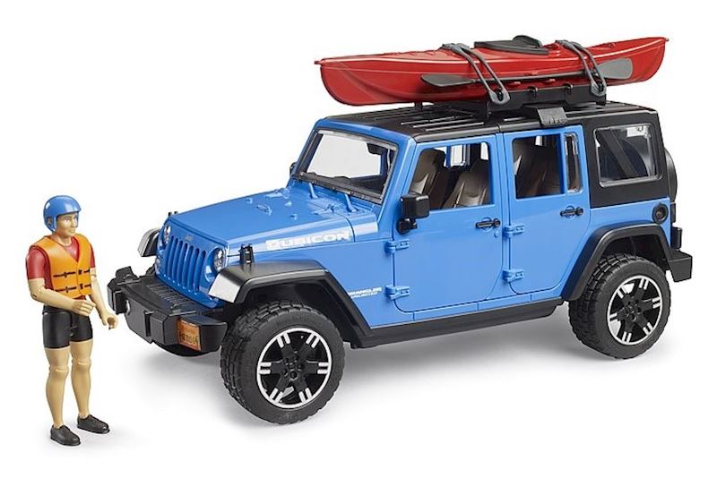 BRUDER Jeep Wrangler Rubicon Unlimited avec kayak et figure