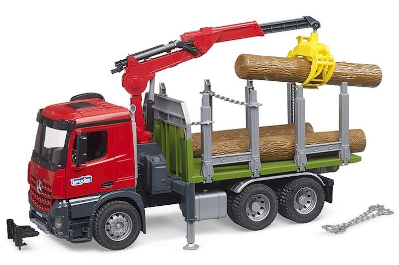 BRUDER MB Arocs transport de bois camion avec grue de