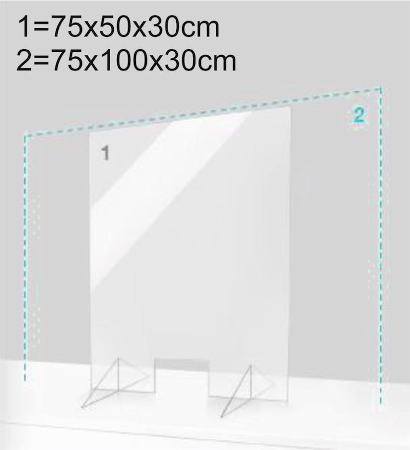 Prevent Tisch aus Acrylglas mit Acryfüssen 75x100x30cm