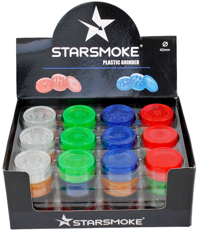 Grinder Starsmoke Plastik 42 mm Tabakzerkleinerer div. Farben