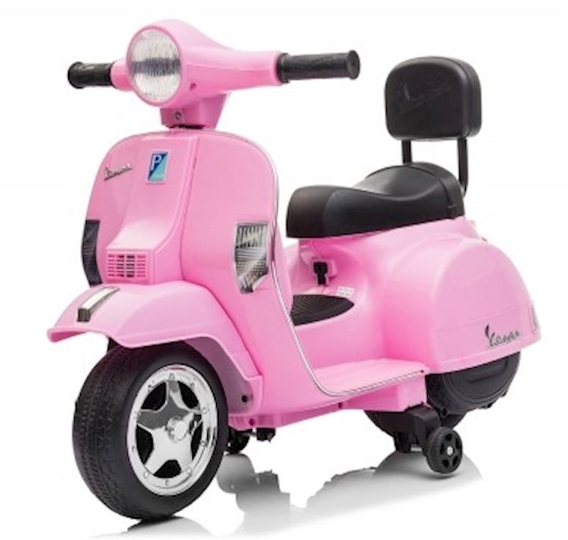 Kinder Motorrad m. Stützrädern Elektro Vespa, Scooter pink