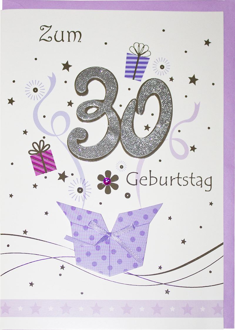 Riesenkarte Geburtstag 30 Jahre, Handmade, 21x30 cm