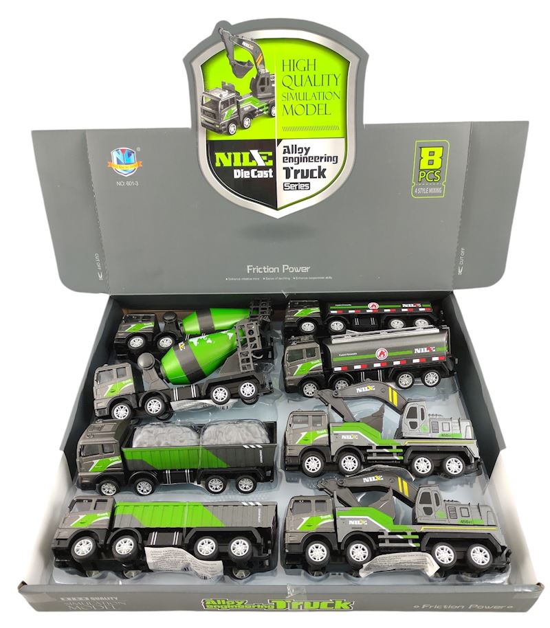 Baufahrzeuge 4 sort. 16 cm mit Rückzug