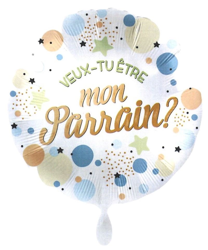Folienballon Veux-tu être mon Parrain 43 cm,einzeln verpackt