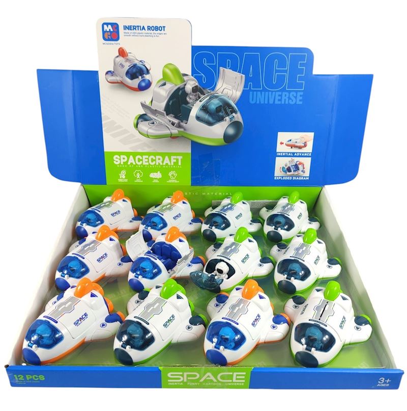 Spaceshuttle mit Reibungsmotor 11 cm 2 sort.