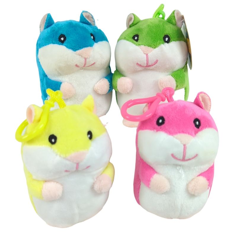 Plüsch Schlüsselanhänger Hamster 10 cm 4 sort.