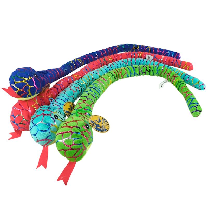 Plüsch Schlange 60 cm 4 sort.
