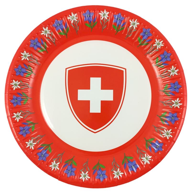Pappteller Schweiz 23 cm Tradition, 10 Stk.