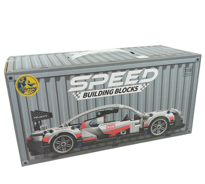 Sportwagen aus Klemmbausteinen 455 Teile, 1:18, weiss