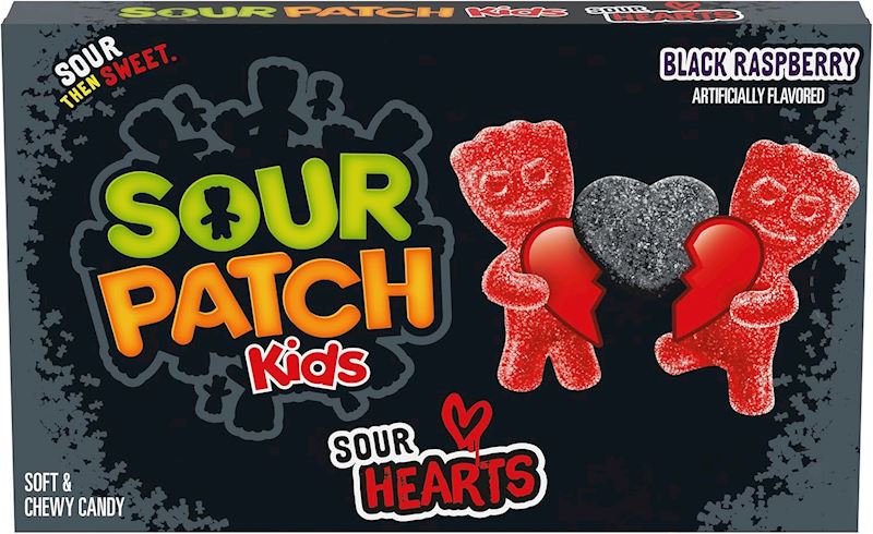 Sour Patch Black Raspberry Hearts Box 87 g Fruchtgummi