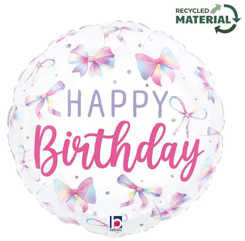 Folienballon Happy Birthday bunte Schlaufen 46 cm