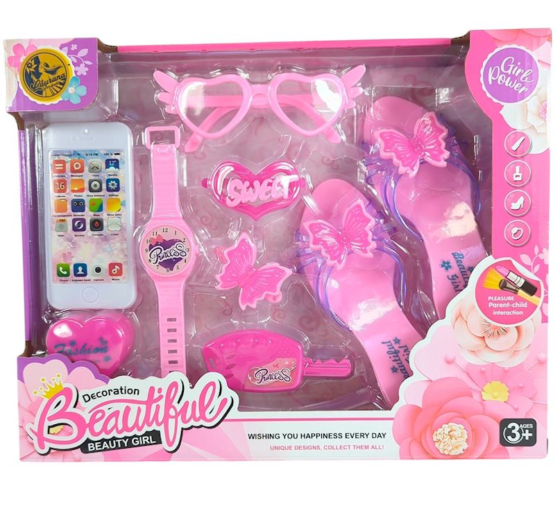 Beautyset mit Schuhen, Handy, Föhn, Brille etc