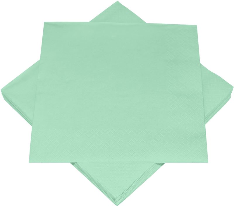 Serviettes vert menthe 33x33 cm, 20 pièces