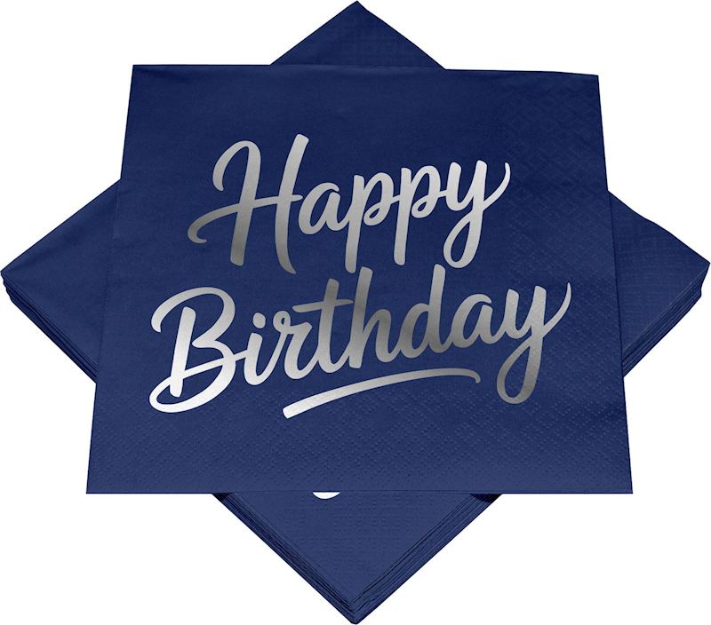 Servietten Happy Birthday 33x33 cm, 20 Stk.