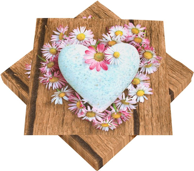 Servietten 20 Stk Cottage Herz 33x33 cm, 3-lagig