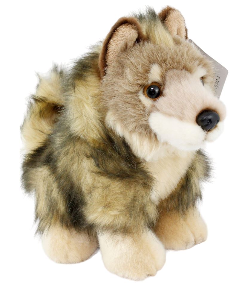 Peluche coyote 18 cm assis 
