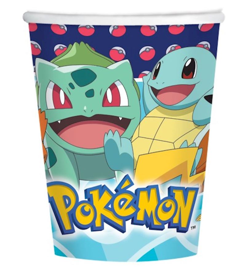 Gobelet jetable Pokémon 8 pcs. en papier, 250ml