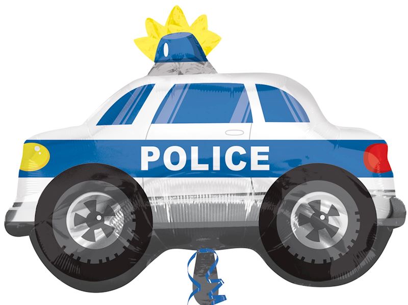 Folienballon offen Polizeiauto 60x45cm