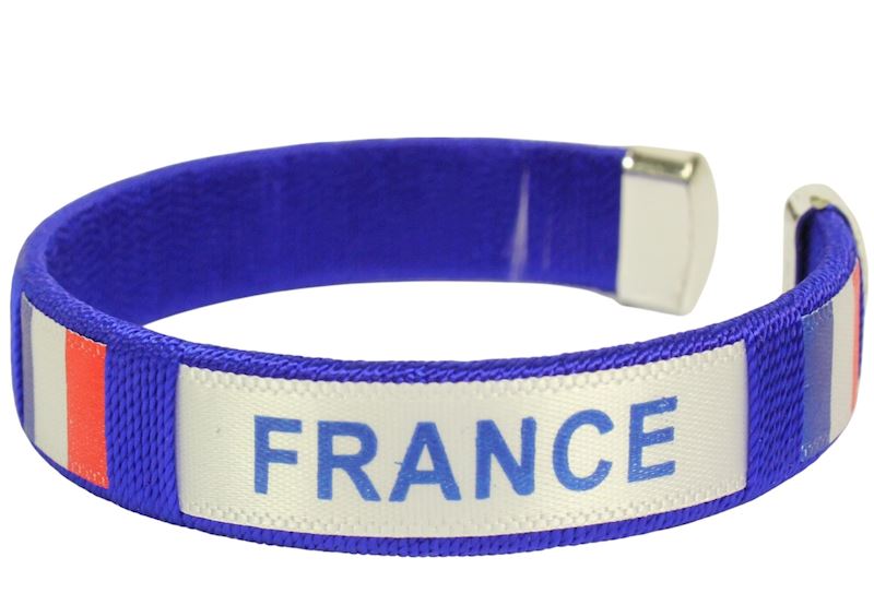 Bracelet en caoutchouc France 6.5x1.2 cm
