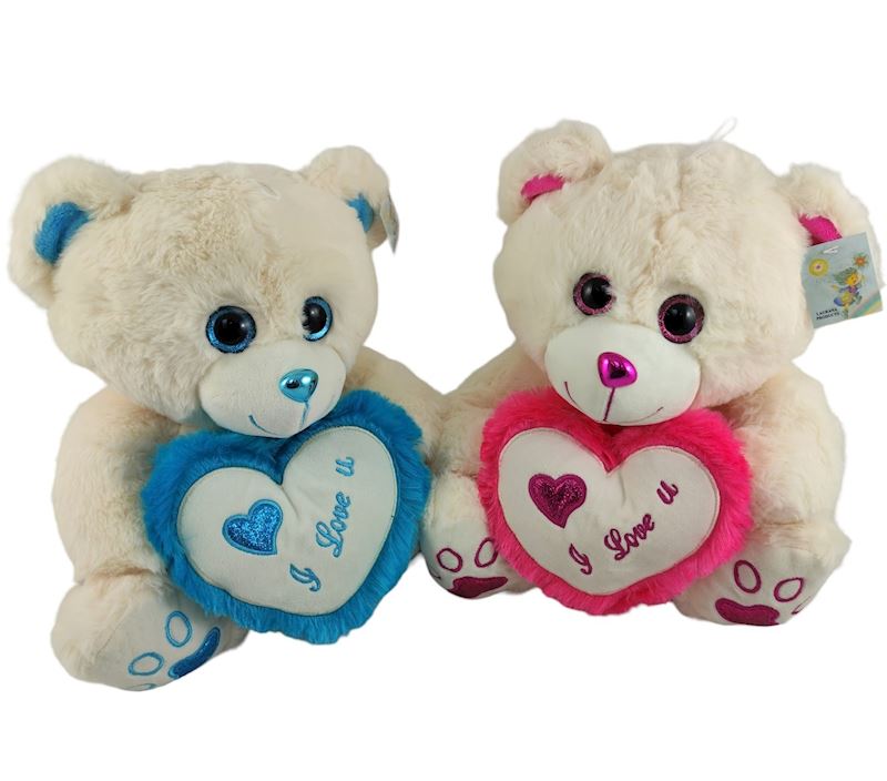 Peluche ours avec coeur 35 cm 