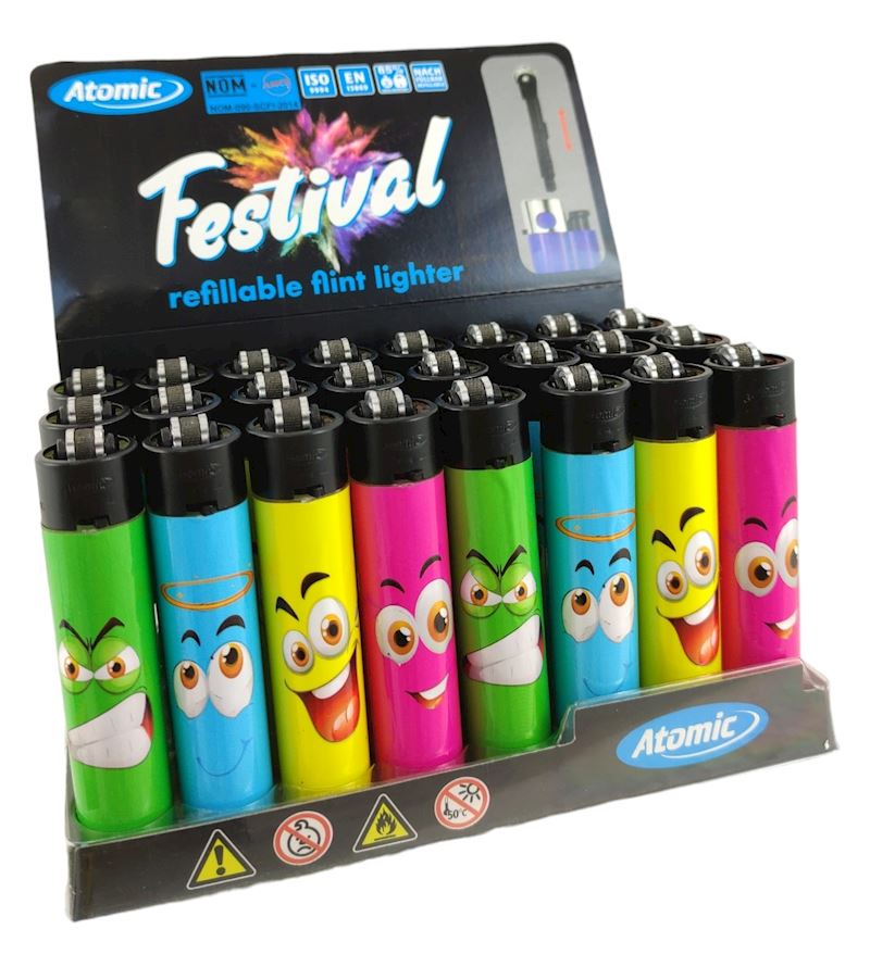 Feuerzeug Reibrad Funny Faces