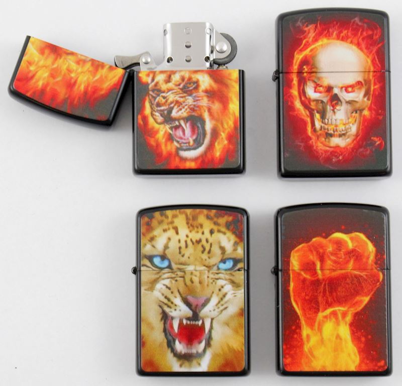 Benzinfeuerzeug Tiger Rock 4 sortiert leer