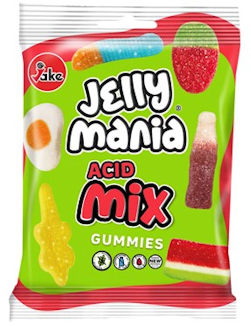 Jake Jellymania Acid Mix halal, 100 g dans un sac