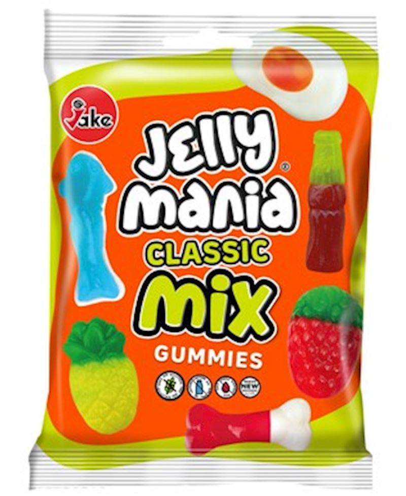 Jake Jellymania Classic Mix halal, 100 g dans un sac