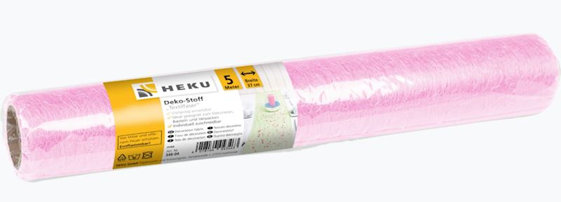 Dekostoff Textilfaser rosa auf Rolle, 5 mx37 cm