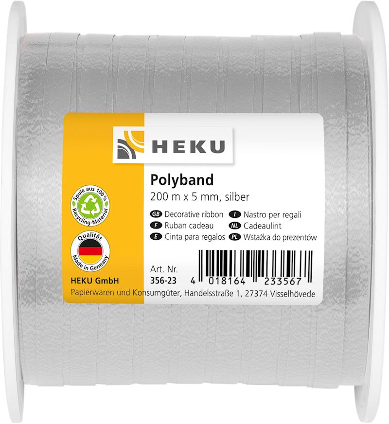 Bande poly argent 200mx5 mm 