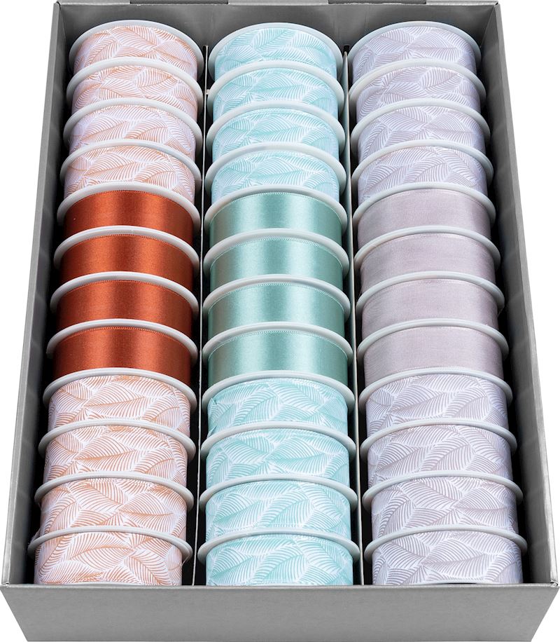 Attache de cadeau bleue 3 m x 25 mm