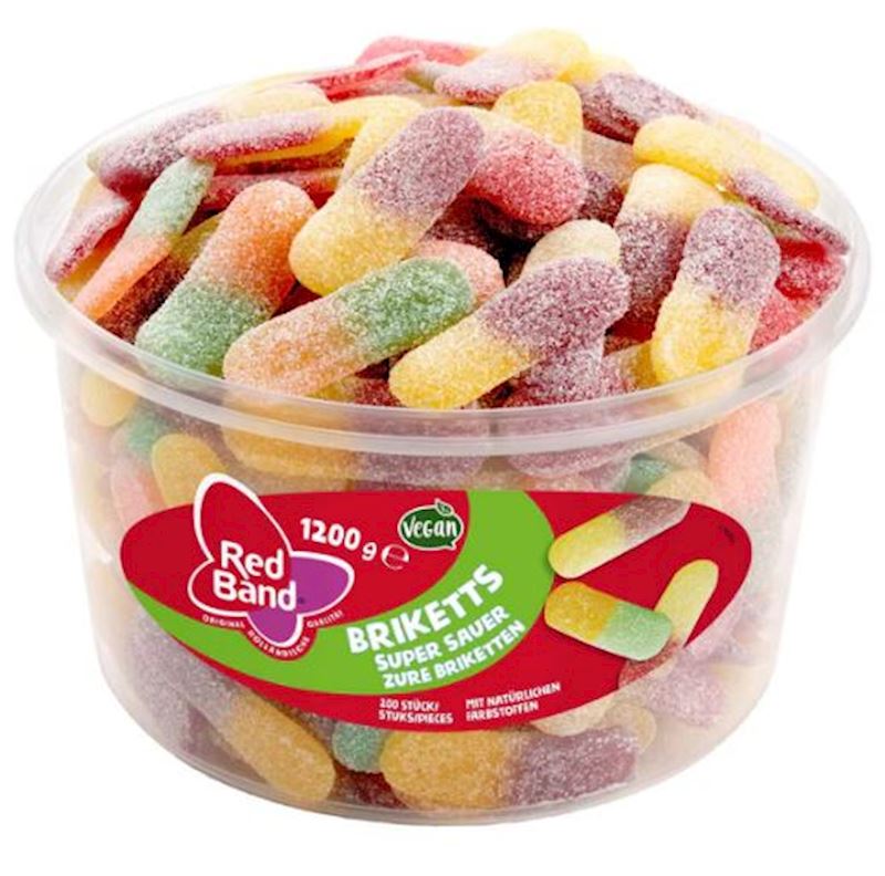 Red Band Bubble Fizz Boîte Gomme de fruit, 200pcs, 1200g