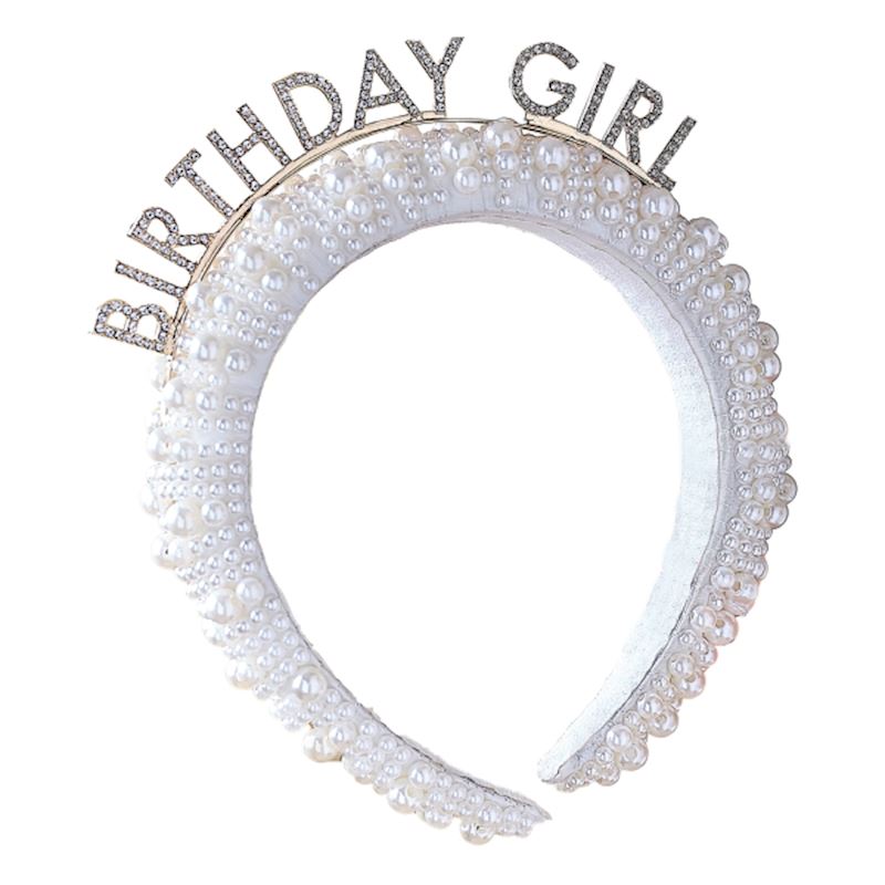 Serre-tête Birthday Girl orné de perles