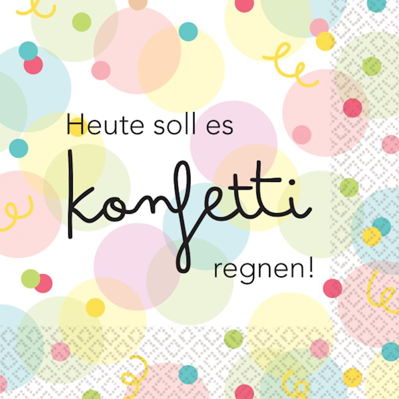 Serviettes Heute soll es Konfetti regnen, 16 pcs.