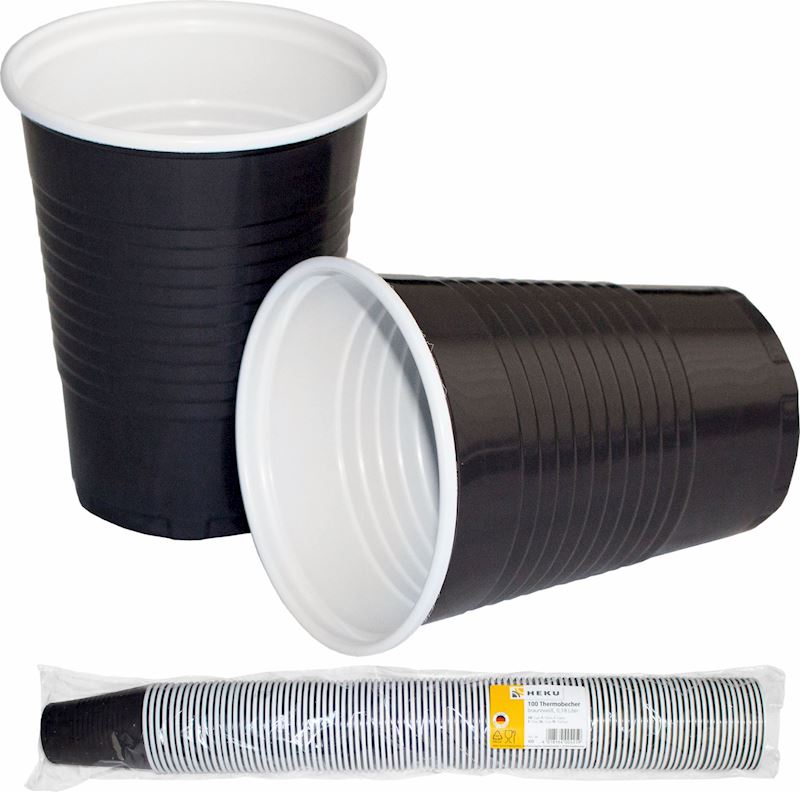 Einweg Thermobecher 100Stk. 0.18 l braun-weiss
