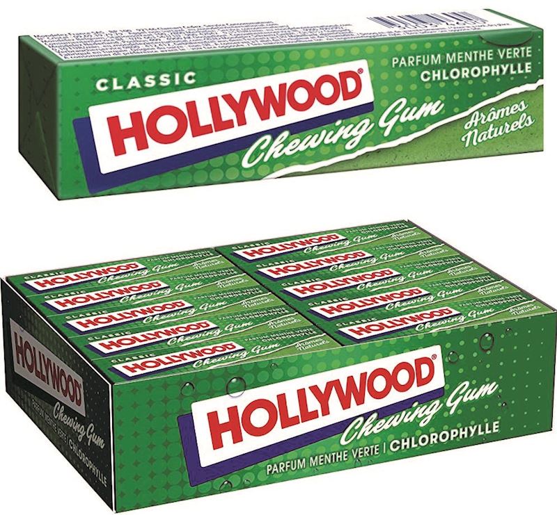 chewing gum hollywood Chlorophylle, menthe