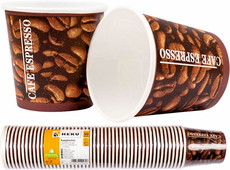 Einweg Pappbecher 50 Stk. 1.dl Espresso to go