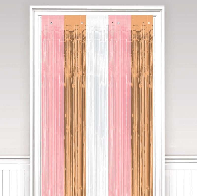 Rideau de porte or rose Plastique blush, 243x91,4 cm