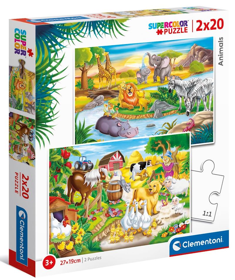 Puzzles pour enfants 2x20cm 27x19cm, animaux