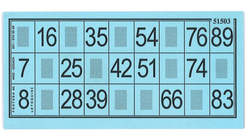 Lottokarten Lam. 14,5x7,2 dick blau, 100 Stk.
