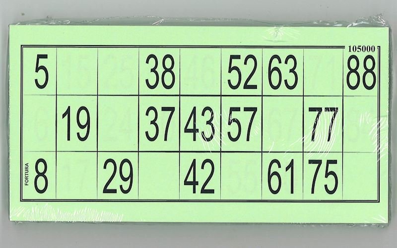 Lottokarten, 14,5x7,5, Papier, grün 100 Blatt